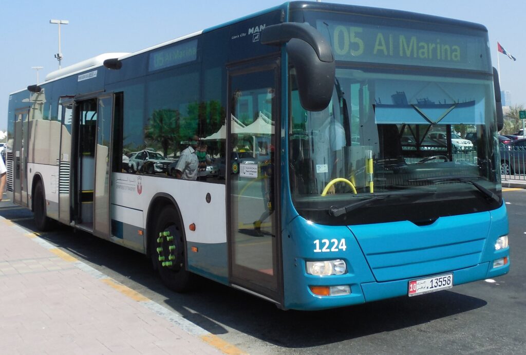 luxurious bus standing on the stop